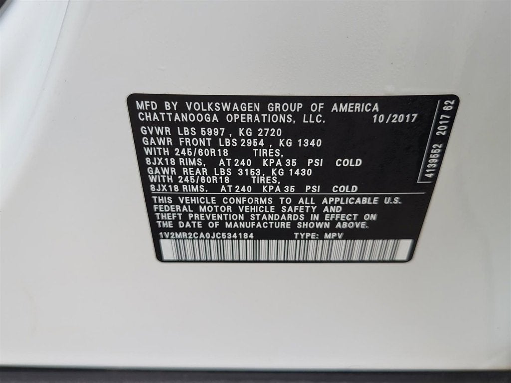 2018 Volkswagen Atlas 3.6L V6 SEL