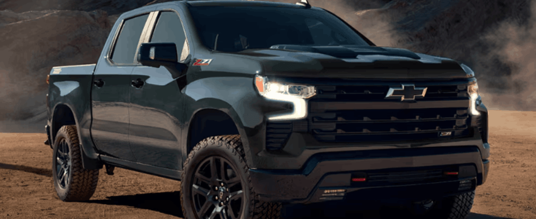 Lineup of new 2026 Chevrolet Silverado trucks for sale at Atzenhoffer Chevrolet in Victoria, Texas