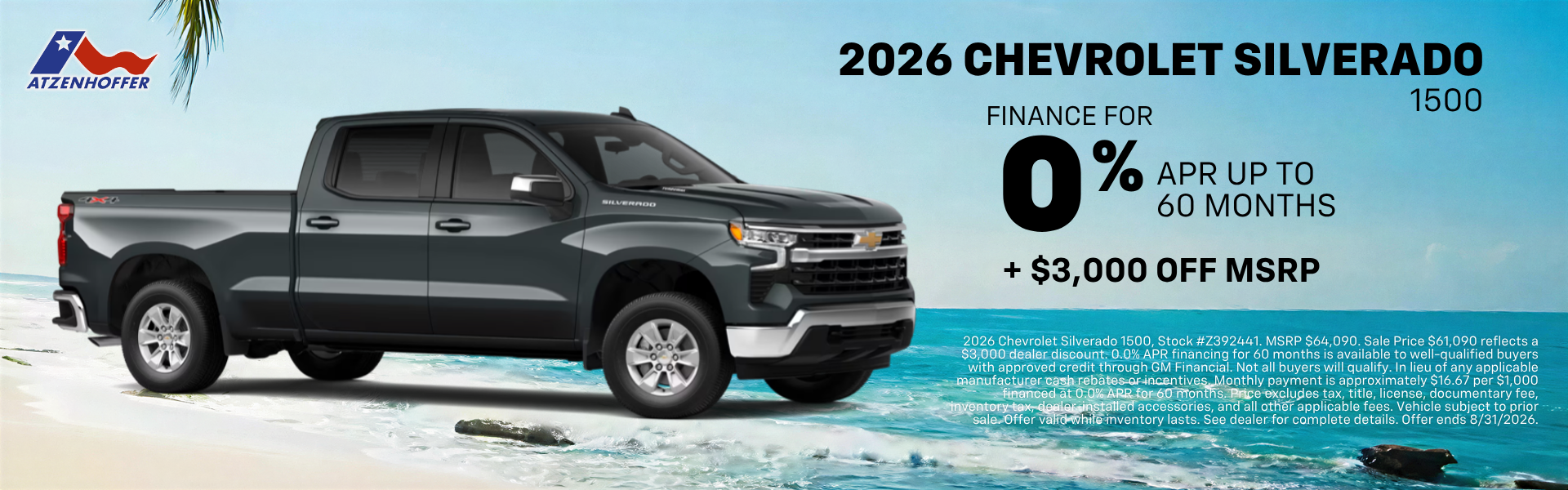 0% Financing & $3000 off 2026 Silverado 1500
