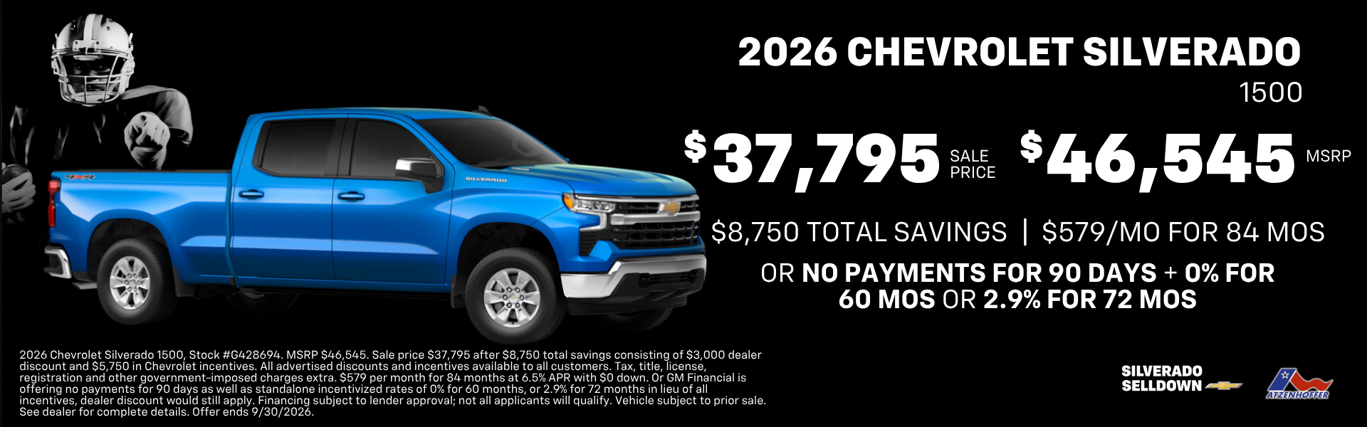 2026 Chevrolet Silverado 1500: Sale Price: $37,795