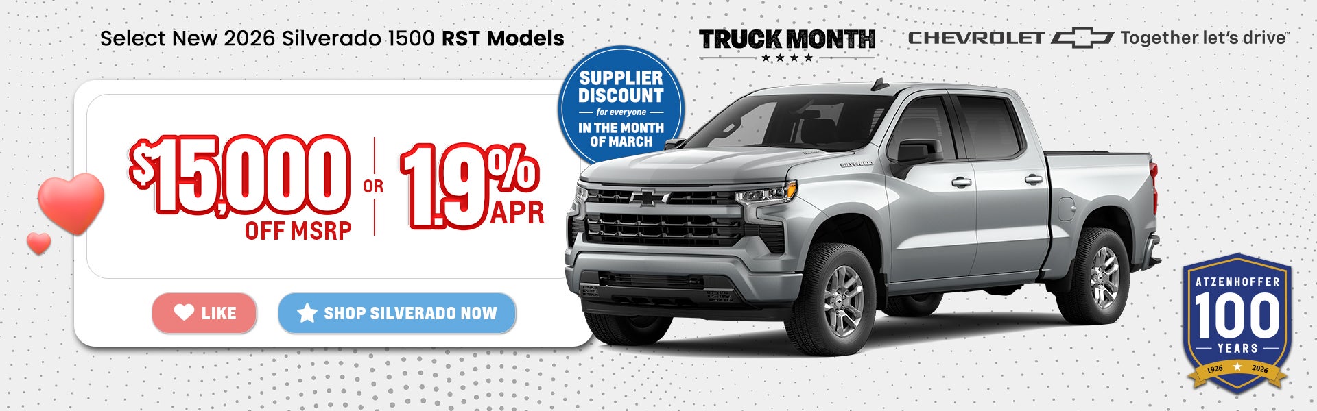 Select New 2026 Silverado 1500 RST Models