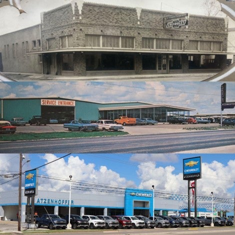 Historic Atzenhoffer Chevrolet showroom serving Victoria, TX drivers since 1926 